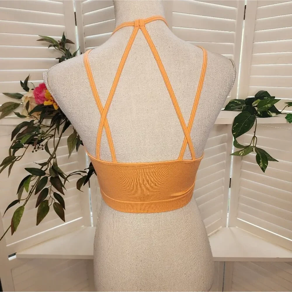 ZENANA PEACHY/ORANGE KAY LACE BRA SIZE LARGE/XL